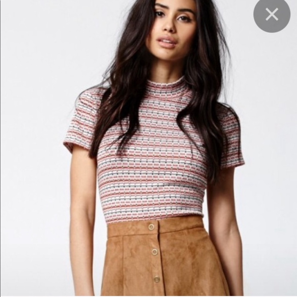 Kendall & Kylie Mock Neck 70’s Shirt - Pacsun